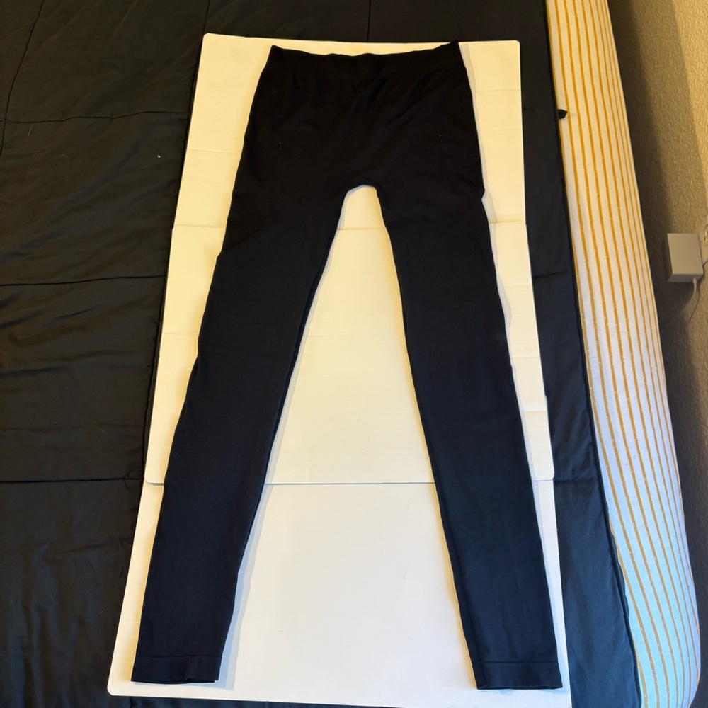 Black Super Opaque Footless‎ Tights with SmartTemp Tech (Size S)